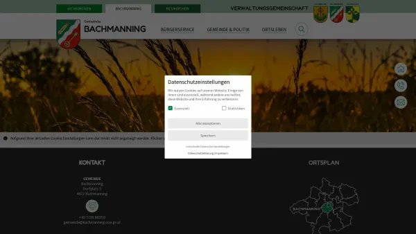 Website Screenshot: der Gemeinde Bachmanning - Bachmanning - Zentrum - Date: 2023-06-22 12:13:12