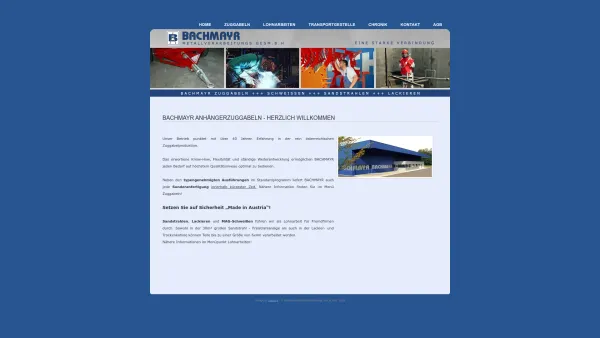 Website Screenshot: Bachmayr Metallverarbeitungs Ges.m.b.H - LKW Anhängerzuggabeln Made in Austria - Date: 2023-06-15 16:02:34