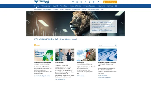 Website Screenshot: Vereinigte Volksbanken Baden-Mödling-Liesing Volksbank Vertrauen verbindet - Herzlich willkommen! | VOLKSBANK WIEN - Date: 2023-06-22 12:13:12
