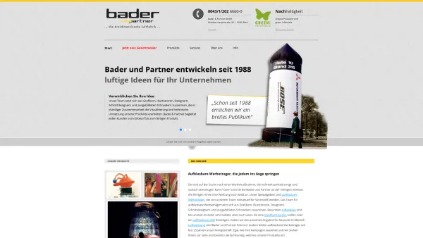 Website Screenshot: Bader Partner Gesellschaft flashsniffer - Aufblasbare Werbeträger | Inflatables | Aufblasbarer Werbebogen - Bader und Partner - Bader und Partner - Date: 2023-06-22 12:13:12