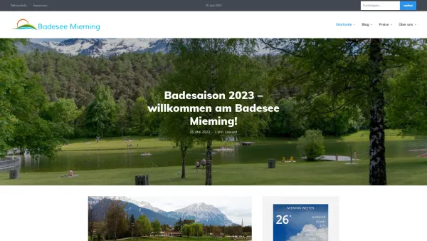 Website Screenshot: Betriebsgemeinschaft Badesee Mieming - Badesee Mieming - Freizeit, Sport, Erholung - Date: 2023-06-22 12:13:12