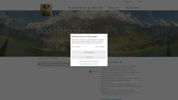 Website Screenshot: Gemeindeamt d Marktgemeinde Bad Bad Hofgaste RiS-Kommunal - Bad Hofgastein - GEM2GO WEB - Startseite - Date: 2023-06-23 11:57:04