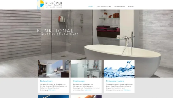 Website Screenshot: Norbert PRÖMER Bad Mehr - Bad und Mehr - Installationen, Gas, Wasser, Heizung - N. Prömer - Date: 2023-06-22 12:13:12