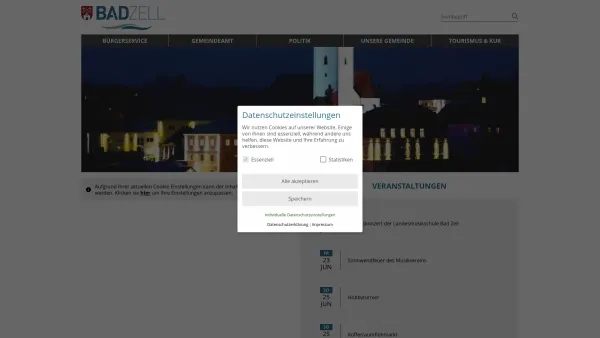 Website Screenshot: Marktgemeinde Bad badzell.at AKTUELLES - Bad Zell - RiS-Kommunal - Zentrum - Date: 2023-06-22 12:13:12