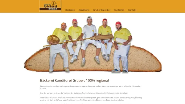 Website Screenshot: Bäckereibetrieb P. und R. Gruber Default Index Bäckerei Gruber - Bäckerei Konditorei Gruber: 100% regional - Date: 2023-06-22 12:13:12