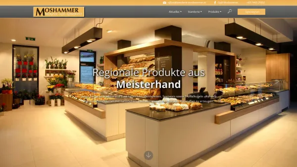 Website Screenshot: Moshammer Böhlerwerk Konditorei Bäckerei Konditor Bäcker Brot Gebäck Mostviertel Snackes Speiseeis Dinkel Kaffee Konditorei 3333 S - Willkommen - Date: 2023-06-14 10:38:58