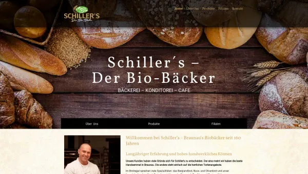 Website Screenshot: Bäckerei Konditorei Cafe Schiller - Schiller´s – Der Bio-Bäcker - Braunau am Inn - Date: 2023-06-15 16:02:34