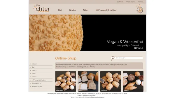 Website Screenshot: Bäckerei & Konditorei Schneider Christian - Bäckerei Richter glutenfrei - glutenfreie Backwaren - Date: 2023-06-22 12:13:12
