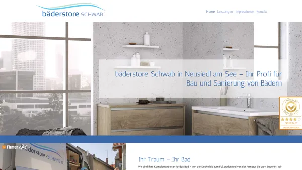 Website Screenshot: Bäderstore Schwab - Bau & Sanierung von Bädern | bäderstore Schwab | Neusiedl am See - Date: 2023-06-22 15:00:10