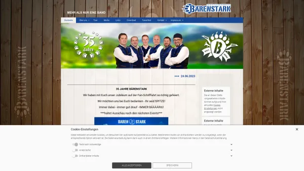 Website Screenshot: BÄRENSTARK Die Band aus dem Burgenland - Bärenstark die Band aus dem Burgenland - Startseite - Date: 2023-06-15 16:02:34