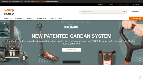 Website Screenshot: Bahco  One of the worlds largest handtools manufacturers - Leading brand of hand tools whose growth is based on innovation. | Bahco International - Date: 2023-06-22 15:00:10