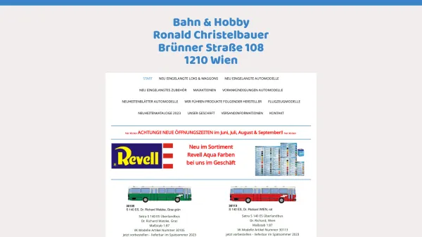 Website Screenshot: BAHN HOBBY - Bahn & Hobby Ronald Christelbauer - Bahn & Hobby - Date: 2023-06-14 10:47:08