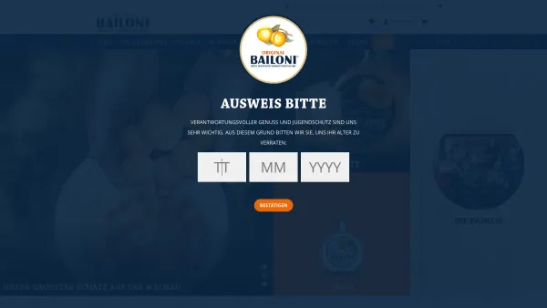 Website Screenshot: Bailoni - Bailoni | Bailoni - 1. Wachauer Marillen-Destillerie - Date: 2023-06-22 15:00:10