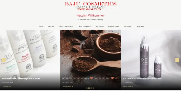 Website Screenshot: Baju Cosmetics GmbH - Herzlich Willkommen – Trinity haircare & Tailors Grooming - Date: 2023-06-22 15:00:10