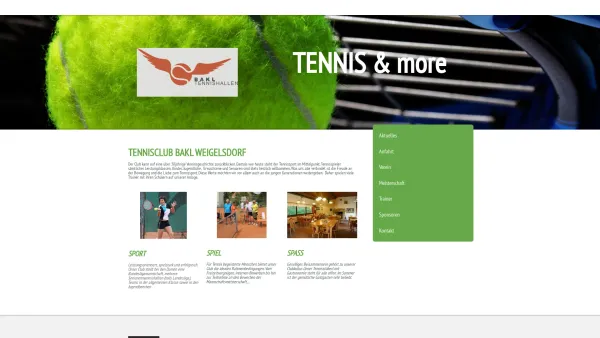 Website Screenshot: BAKL Tennishallen Betriebs- GmbH & Co KEG - Tennisclub BAKL WEIGELSDORF - Tennisclub Bakl - Date: 2023-06-22 15:00:10