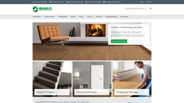 Website Screenshot: BAKO der Parkettprofi - Bako Parkett Wien - Profi für Parkett, Stiegen & Türen - Date: 2023-06-22 15:00:10