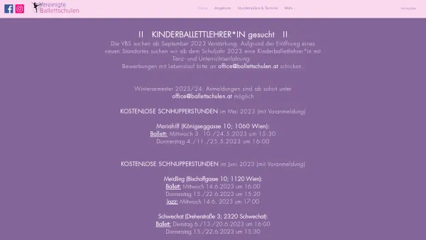 Website Screenshot: Favoritner Vereinigte Ballettschulen - Home | Ballettschulen - Date: 2023-06-22 15:00:10