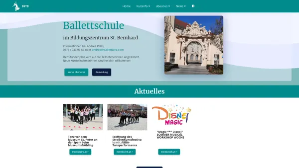Website Screenshot: Ballettschule im Bildungszentrum St. Bernhard - Home - Date: 2023-06-22 15:00:10