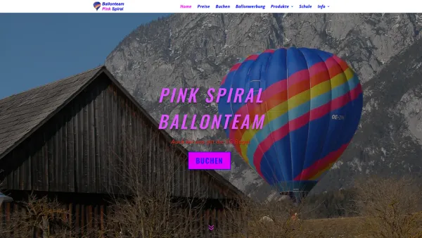Website Screenshot: Ballonfahrer Club www.ballonfahren.at - Ballonteam Pink Spiral – Ballonfahrten Gutscheine Geschenke ballonfahren ballon fahren heissluftballon - Date: 2023-06-22 15:00:10
