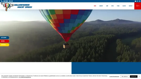 Website Screenshot: Ballonfahren macht Spass - Ballonfahren macht Spaß! Ballonfahrten, Alpensafaris, Alpenüberquerung - Date: 2023-06-22 15:00:10