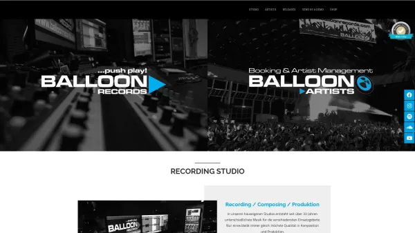 Website Screenshot: Balloon Records GmbH. - Landing - balloonrecords - Date: 2023-06-22 15:00:10