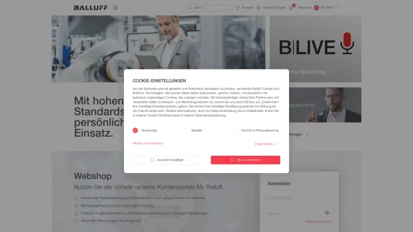 Website Screenshot: Balluff GmbH - Homepage - Balluff - Date: 2023-06-22 15:00:10