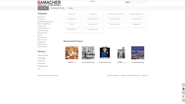Website Screenshot: Bamacher Verlag - bamacher.com - Online-Shop - Date: 2023-06-14 16:33:40