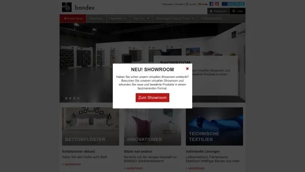 Website Screenshot: bandex window decorations and accessories - Bandex - Startseite - Date: 2023-06-22 12:13:12