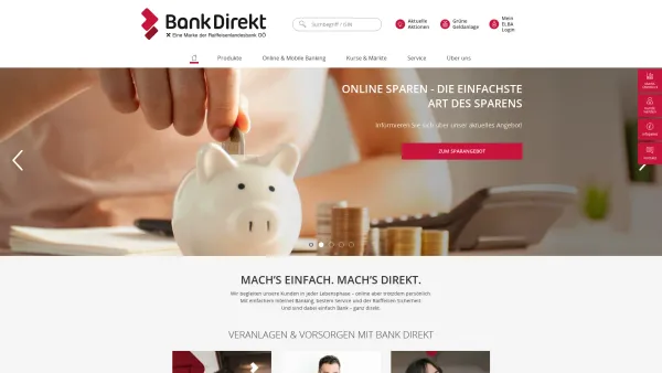 Website Screenshot: bankdirekt.at AG - Bank Direkt - Die Direktbank der Raiffeisenlandesbank OÖ AG | Bank Direkt - Die Direktbank der Raiffeisenlandesbank OÖ AG - Date: 2023-06-15 16:02:34