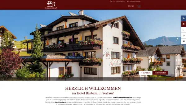 Website Screenshot: Hotel Barbara - Ho­tel Bar­ba­ra *** in Serfaus - - Date: 2023-06-22 12:13:12