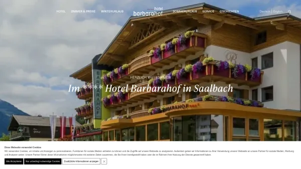 Website Screenshot: Rudolf Bike Ski Hotel Barbarahof das Sporthotel mit Gefühl und Herzlichkeit Saalbach Hinterglemm - Hotel Barbarahof - Ihr Traumurlaub in Saalbach-Hinterglemm - Date: 2023-06-22 12:13:12