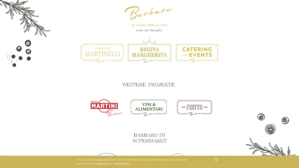 Website Screenshot: Barbaro GmbH - Barbaro Gastronomie:Regina Margherita-Trattoria Martinelli-Catering - Date: 2023-06-14 10:38:58
