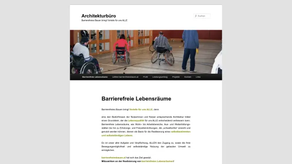 Website Screenshot: Architekturbüro - Barrierefreie Lebensräume - Architekturbüro barrierefreiesbauen.at - Date: 2023-06-22 12:13:12