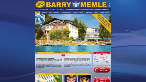Website Screenshot: Seehotel Familie Barry - Barry Memle Seehotel Velden Wörthersee Appartements Ferienwohnungen Ferienhäuser - Date: 2023-06-22 12:13:12