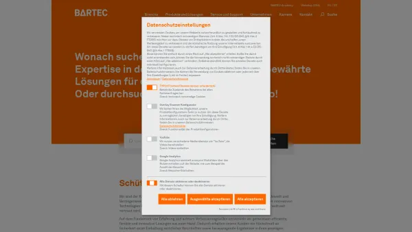 Website Screenshot: BARTEC - BARTEC - Weltmarktführer im Explosionsschutz – BARTEC - Date: 2023-06-22 12:13:12