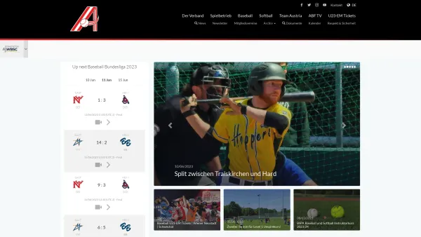 Website Screenshot: Austrian Baseball Federation - Austrian Baseball Softball Federation - Date: 2023-06-14 10:47:08
