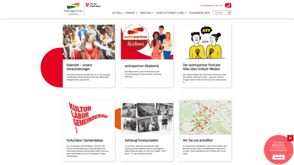 Website Screenshot: Jugendzentren d Stadt Wien Bassena Kommunikation Am Inhalt - wohnpartner-wien.at - Date: 2023-06-14 10:38:58