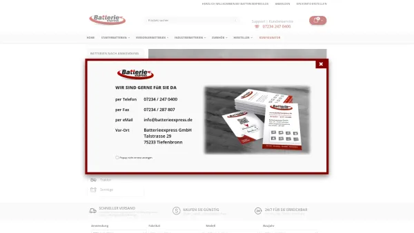 Website Screenshot: Batterieexpress Mag. Daniel Hofer u Neubauer Alexander - Batterieexpress - wir liefern schneller - Date: 2023-06-22 12:13:12