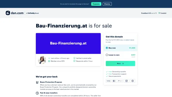 Website Screenshot: Baufinanzierung Schestak - The domain name Bau-Finanzierung.at is for sale - Date: 2023-06-22 15:07:48