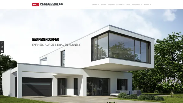 Website Screenshot: Bau Pesendorfer GmbH & Co KG - Startseite - BAU PESENDORFER GmbH - Date: 2023-06-22 15:07:48