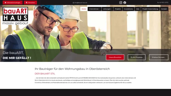 Website Screenshot: bauART Bau u. VertriebsGmbH - Bauträger Wohnungsbau Oberösterreich - bauART VIVERO GmbH - Date: 2023-06-22 15:07:48
