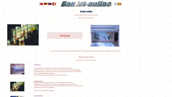 Website Screenshot: BauArt-online die professionelle Plattform für Kunst am Bau - BauArt-online Kunst am Bau Wandmalerei Fassadenmalerei Intarsienkunst Sonnenuhren - Date: 2023-06-22 15:07:48
