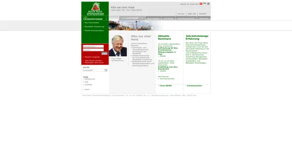 Website Screenshot: Weiss & Partner Unternehmensberatung für die Bauwirtschaft - Franz Weiss Unternehmensberatung für die Bauwirtschaft - Date: 2023-06-22 15:07:48