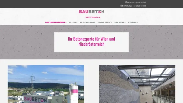 Website Screenshot: Bau Beton Ges.m.b.H. - Bau Beton GmbH ist Ihr Lieferant für Beton in Niederösterreich - Date: 2023-06-22 15:07:48