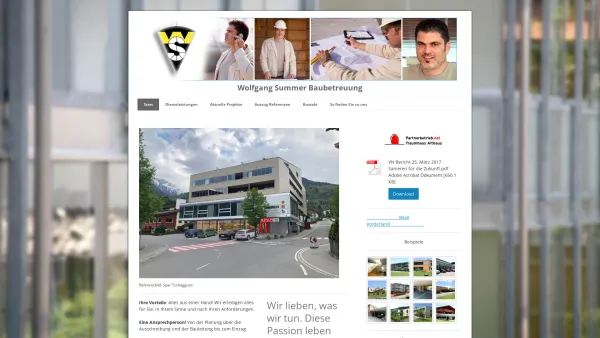 Website Screenshot: Baubetreuung Baukoordination Vorarlberg Götzis Wolfgang - Alles aus einer Hand! - Wolfgang Summer Baubetreuung - Date: 2023-06-22 15:07:48