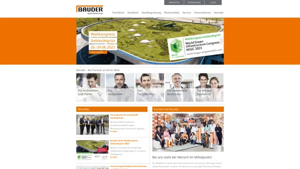 Website Screenshot: Paul Bauder GmbH & Co. KG - Bauder Dachsysteme für Flachdächer, Gründächer & Steildächer - Date: 2023-06-15 16:02:34