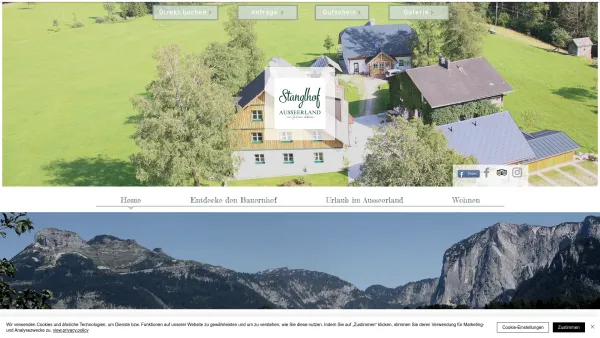 Website Screenshot: Haus Urlaub am Bauernhof Bad Aussee schönen Salzkammergut bei österreichischer Gastlichkeit - Urlaub am Bauernhof | Stanglhof | Steiermark - Date: 2023-06-22 15:06:15