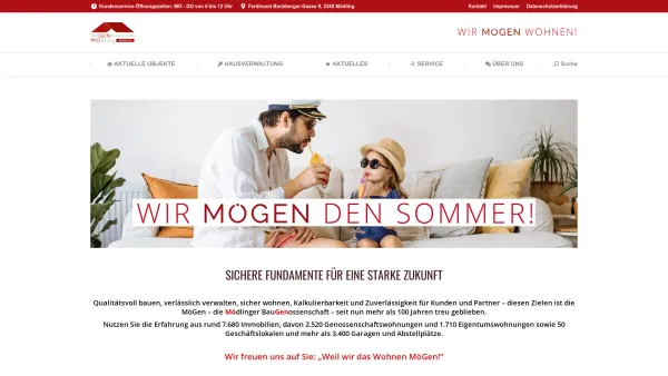 Website Screenshot: Gemeinnützige Bau und Wohnungsgenossenschaft für Mödling registrierte Genossenschaft mit Baugenossenschaft Mödling - Home - MöGen - Date: 2023-06-22 15:08:02