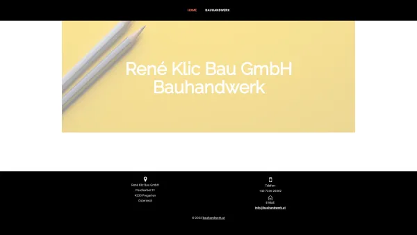 Website Screenshot: Bauhandwerk | Rene Klic Bau GmbH
Bauhandwerk mit Geschick - Bauhandwerk - Date: 2023-06-22 15:08:02