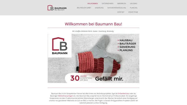 Website Screenshot: Johann Baumann Bau Ges.m.b.H. Johann Baumann Bau Ges.m.b.H. - Startseite - Baumann Bau - Baumann Bau - Date: 2023-06-22 15:08:02